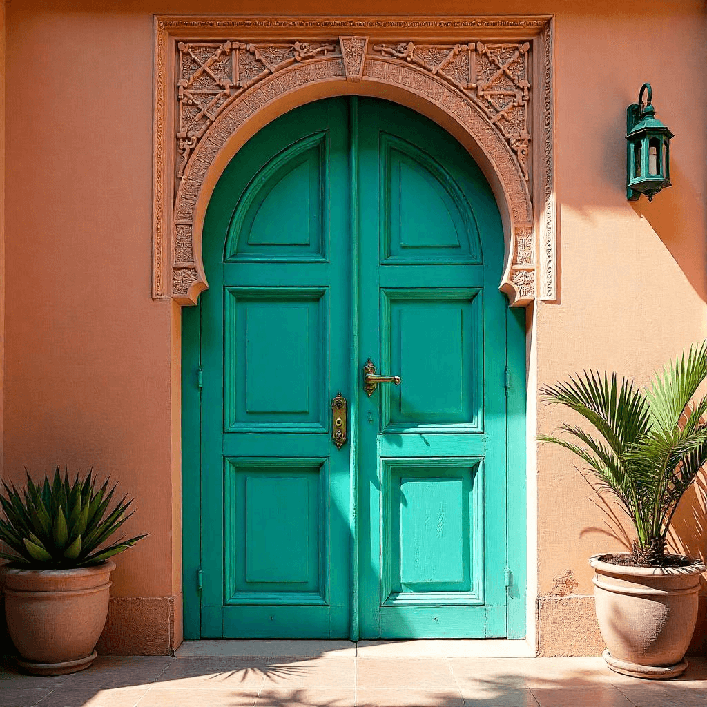 Light green door paint design